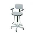 Nexel Dynamic Design Pneumatic Production Stool with Adjustable T-Arms- Gray PS17AGY